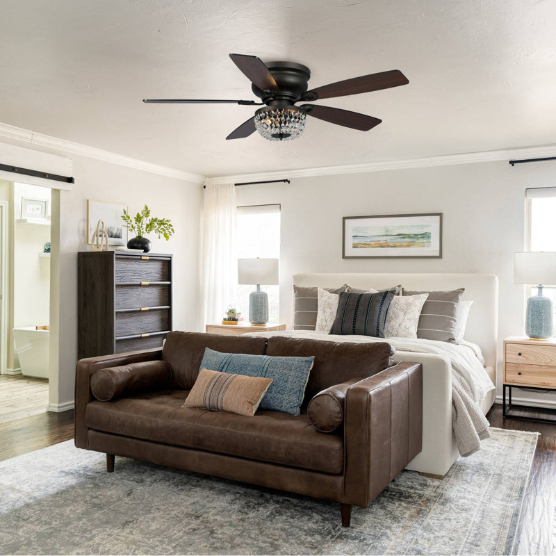 Capitol 48'' Ceiling Fan with Light Kit, Bronze with Brown Blades