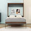Lit escamotable double en bois avec bureau pliable intégré et tête de lit-884397935