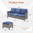 Coady All-Weather Rattan Outdoor Courtyard Wide Armrest Sofa With Ottomans-224422838-224422839