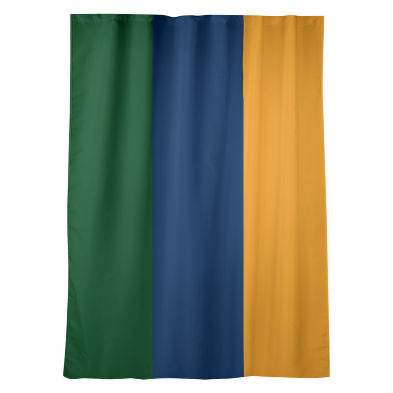 Blackout Curtain Single Panel, Green/Navy/Gold