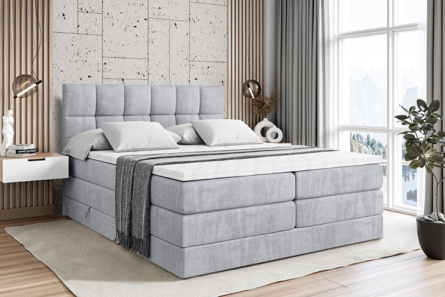 Brayden Studio Box spring bed with bed box and topper | Wayfair.co.uk