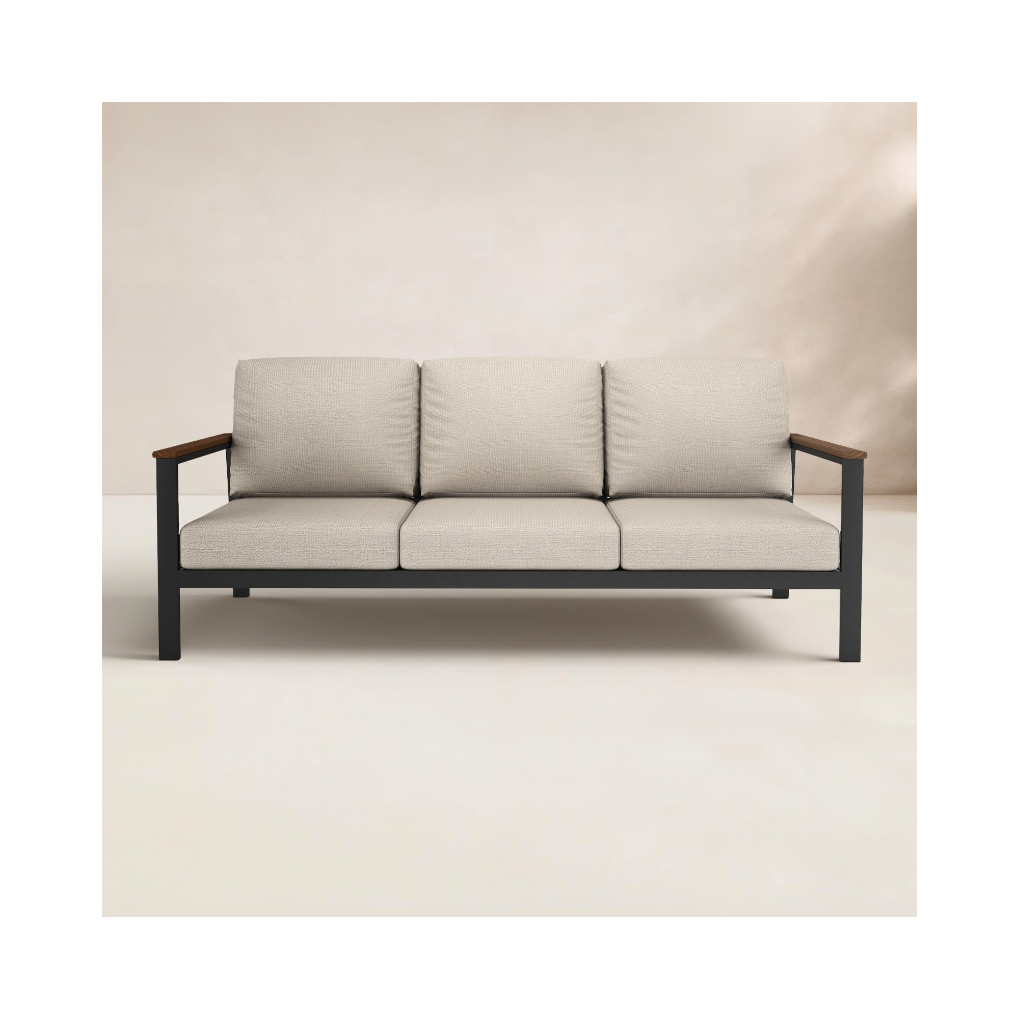 Townsend Outdoor Patio Sofa with Cushions, Cast Silver Sunbrella®