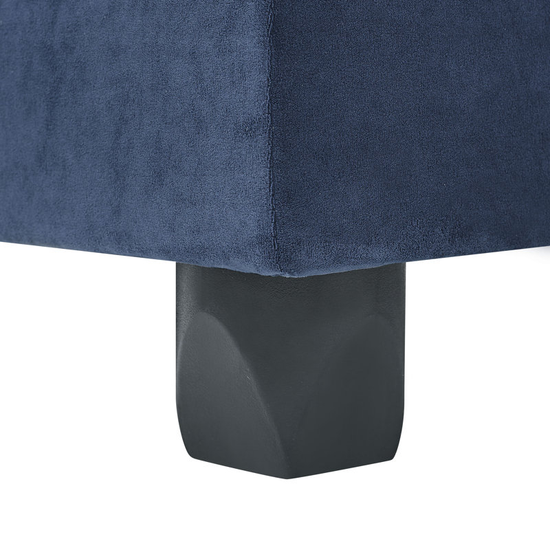 Barnum Upholstered U-Shaped Sectional, Dark Blue Polyester Blend