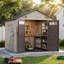 8 Ft. W X 10 Ft. D Durable Resin Outdoor Storage Shed With Floor And Double Doors For Garden Patio Furniture And Tools