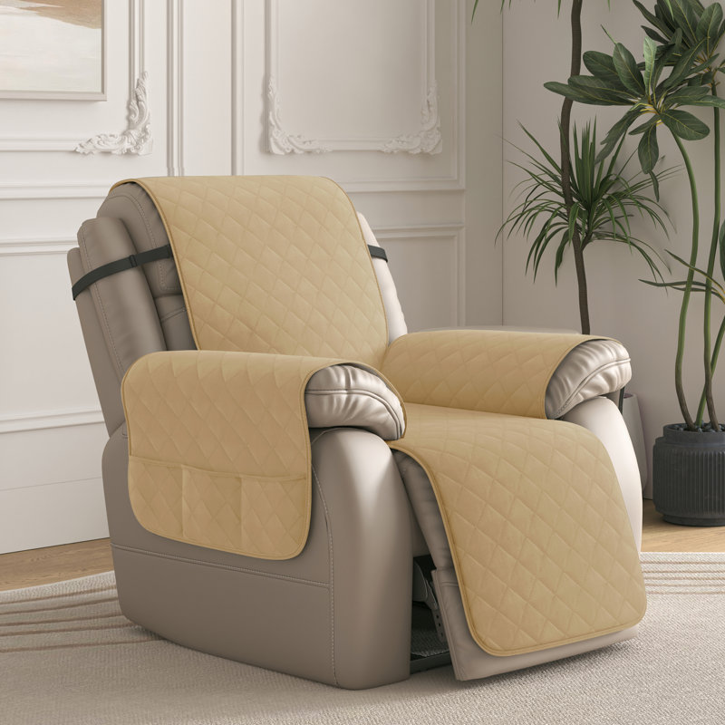 Housse matelassée et réversible pour fauteuil inclinable, Kaki, Petit: H 91 po x l 25 po x P 22 po
