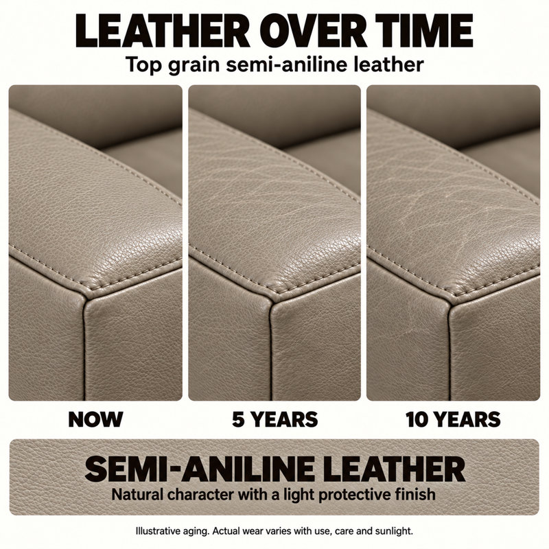 Keystone Heirloom Quality RAF Recliner in Buttery Soft 100% Top Grain Leather, Made to Order, Boca Cashmere