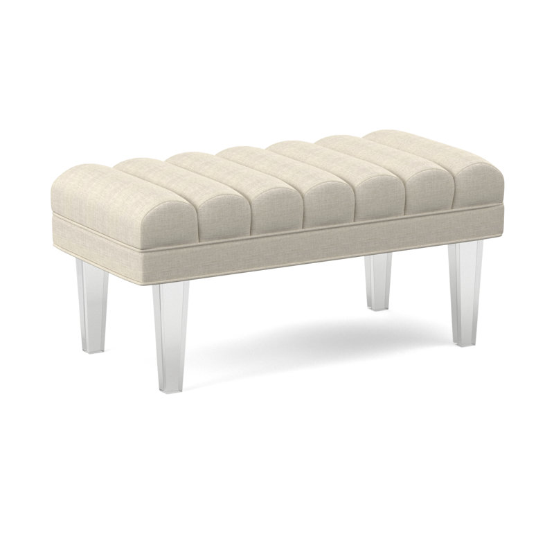 Lana Upholstered Bench, 18" H x 35" W x 18" D, Chartres Pebble