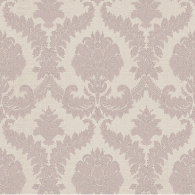Cottage Chic Damask Italian Vinyl on Non-woven Wallpaper Roll