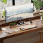 Bureau en bois massif brun en forme de L avec 3 tiroirs-108772263-108772260