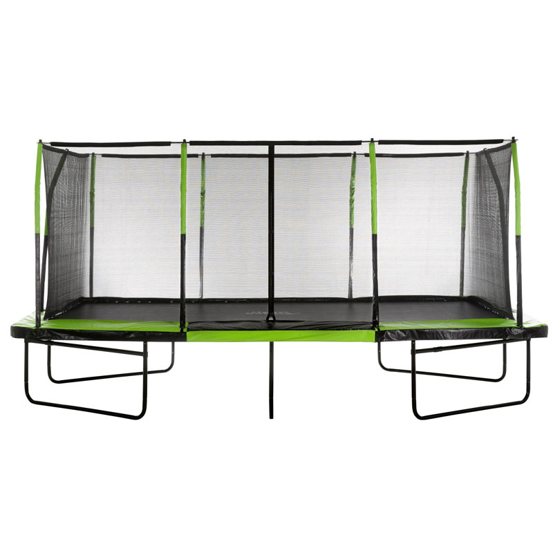 Machrus Upper Bounce - Mega 10' X 17' Gymnastics Style, Rectangular Trampoline - Green/Black