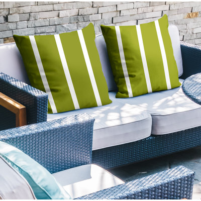  Indoor / Outdoor Striped Square Throw Pillow