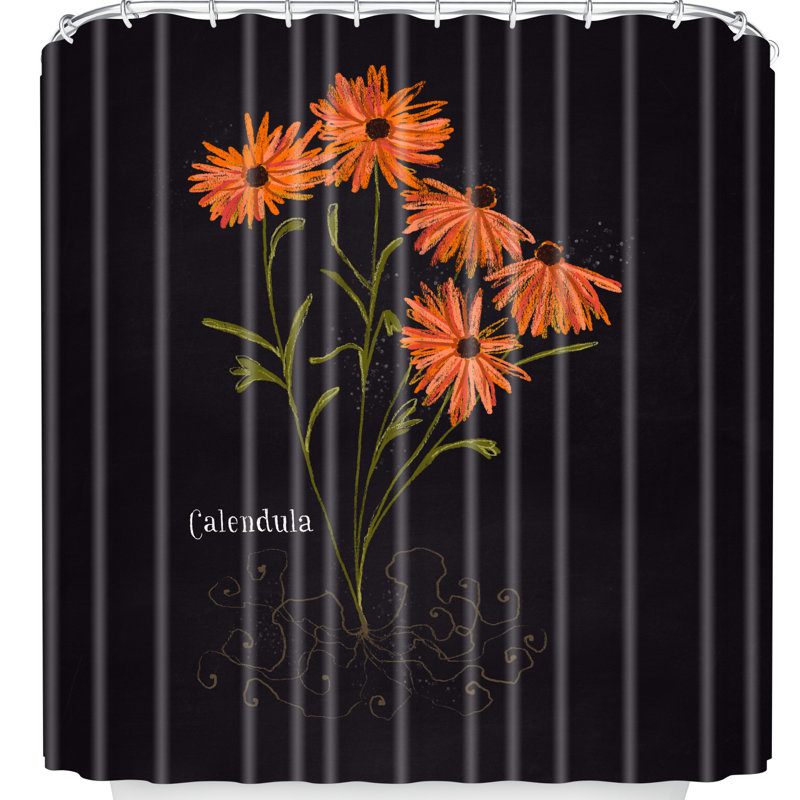 Rideau de douche simple calendula