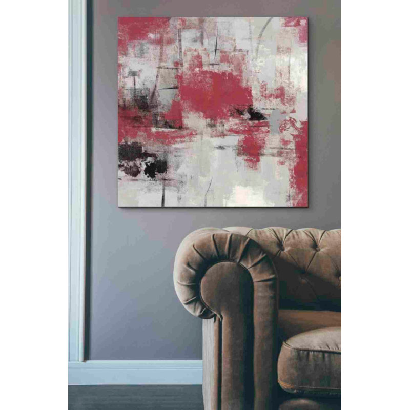 «Stone Gardens III Red» par Silvia Vassileva, art mural sur toile, H 37 po x l 37 po x P 1,5 po