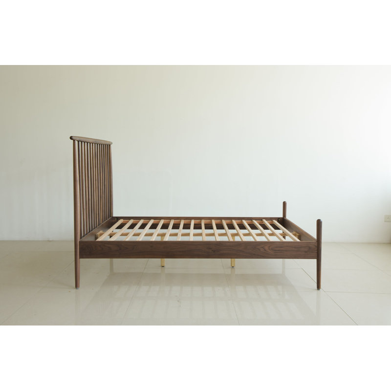 Lit Johppah Midcentury - Noyer noir massif, Très grand