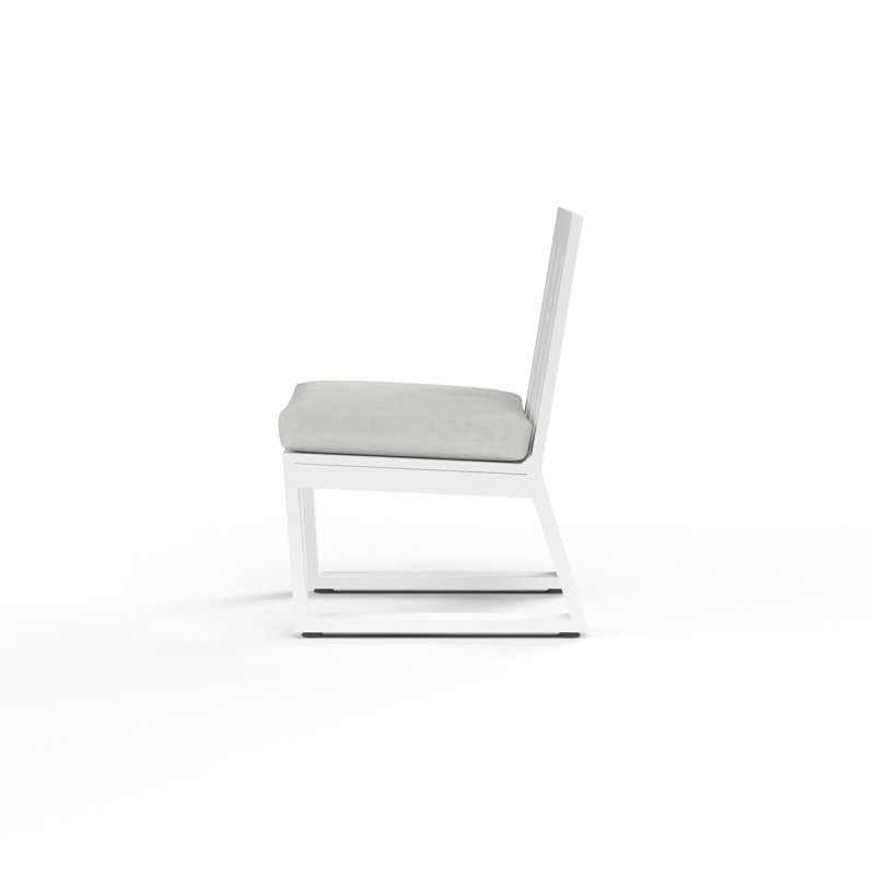 Camela Outdoor Dining Side Chair, Cast Silver Sunbrella®