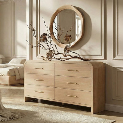 Armoires de rangement modernes à 6 tiroirs avec grande commode d'angle arrondie