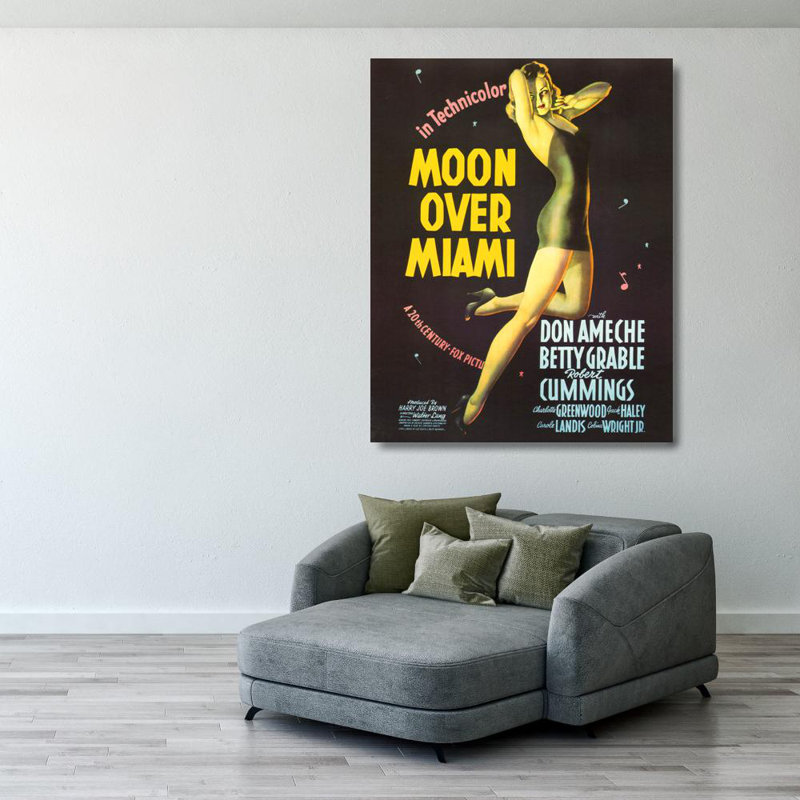Lune sur Miami, H 36 po x l 28 po