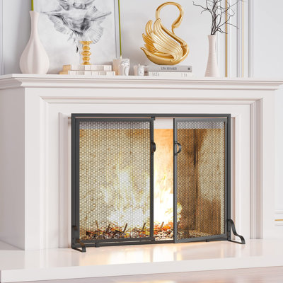 Fireplace Screen with Magnetic Doors