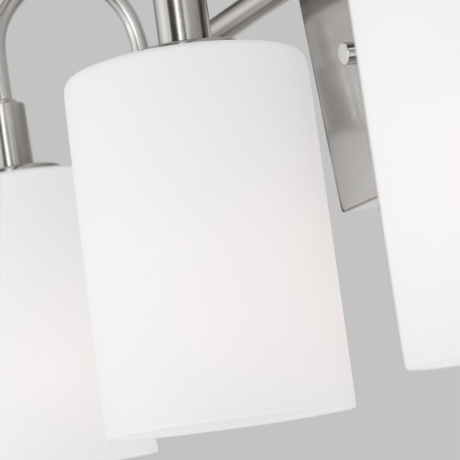 Rowley 3 Light Frosted Dimmable Vanity Light, Brushed Nickel