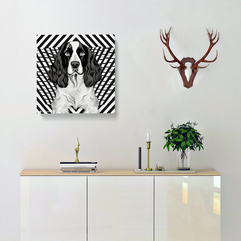 English Springer Spaniel Op Art - Wrapped Canvas, 50cm H x 50cm W x 3cm D