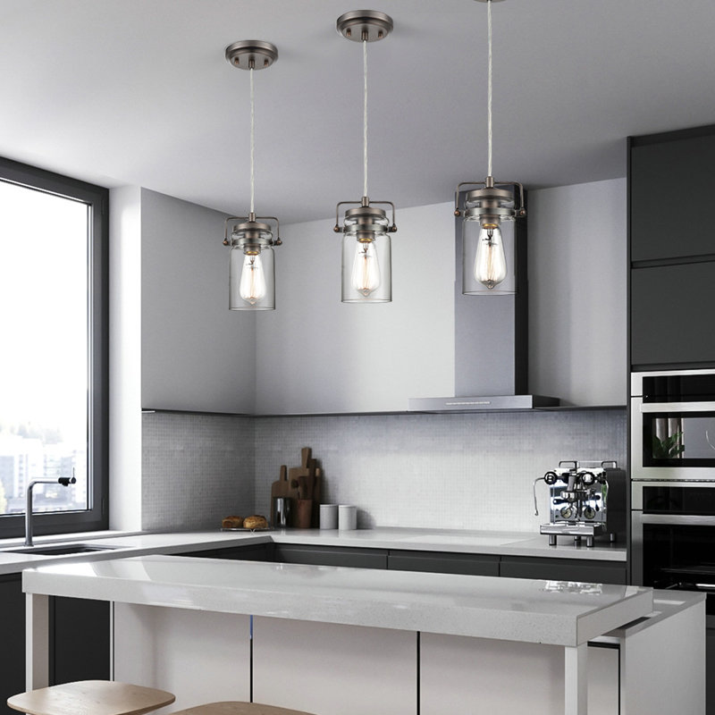 Luminaire suspendu en pot 1 lumière Mistretta, Bronze moderne