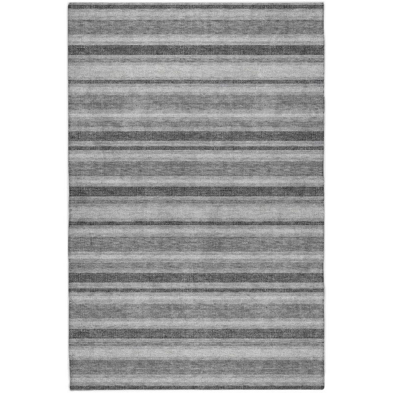 Premium Machine Washable Dream Shag ADS531 Striped Rug, 10' x 14', Silver