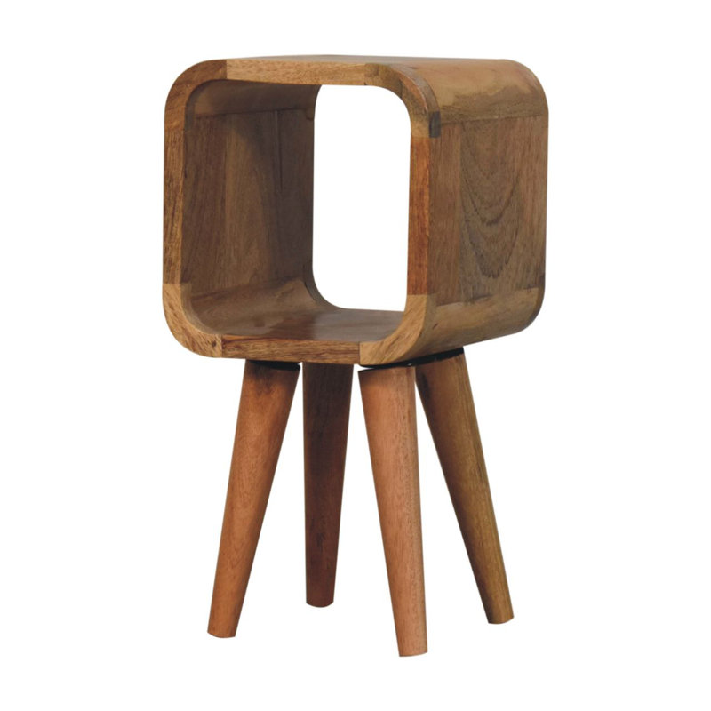 Gelsomina 20cm W Solid Wood Bedside Table, Brown
