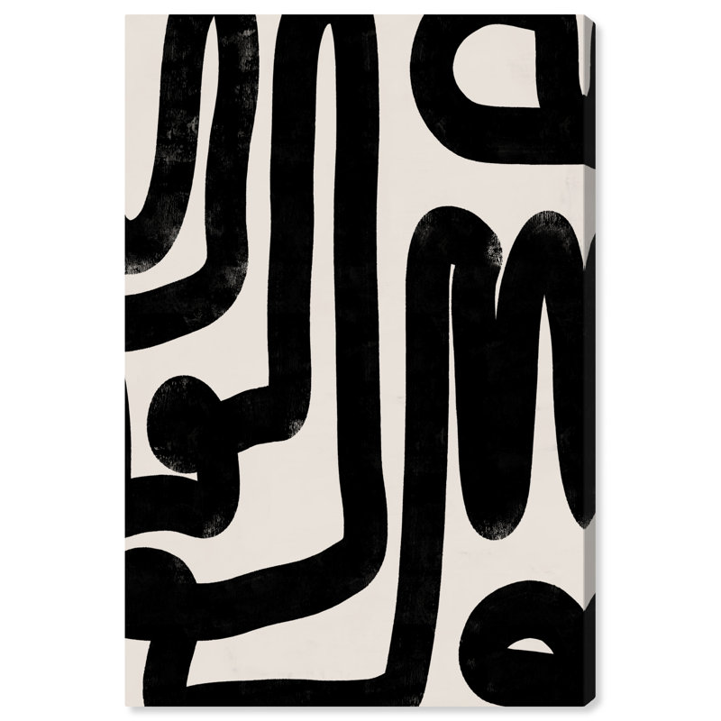 Modern Bold Brush Stroke Lines Print, 54" H x 36" W, Wrapped Canvas