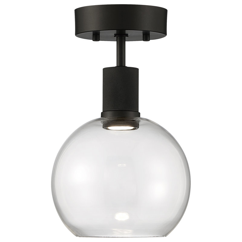 Southglenn Glass Semi Flush Mount, Matte Black