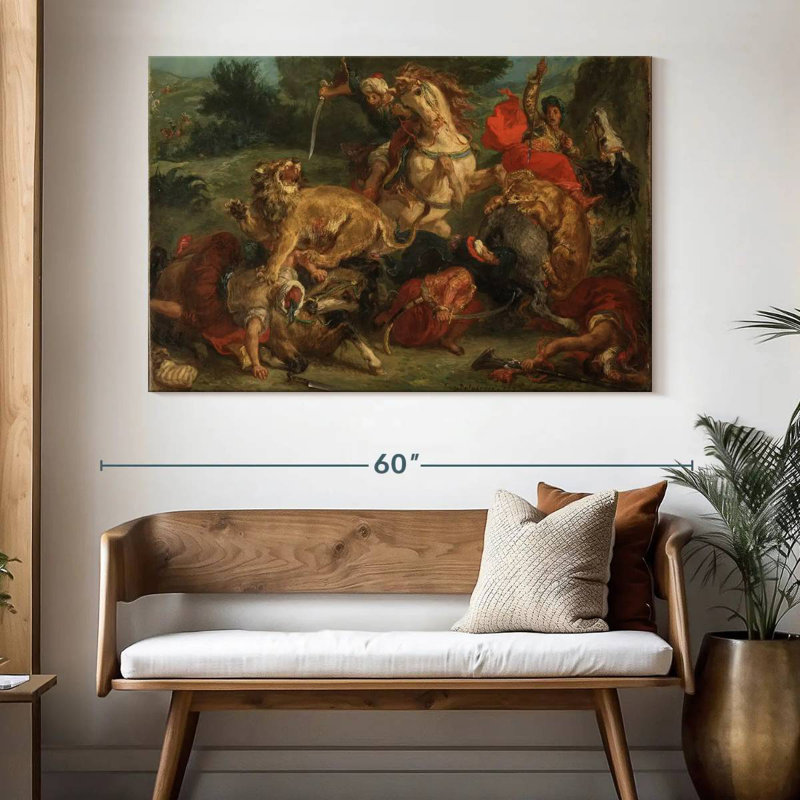 Senne la chasse au lion, H 34 po x l 51 po