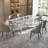 White Rectangular Marble Tabletop Dining Table-526089443