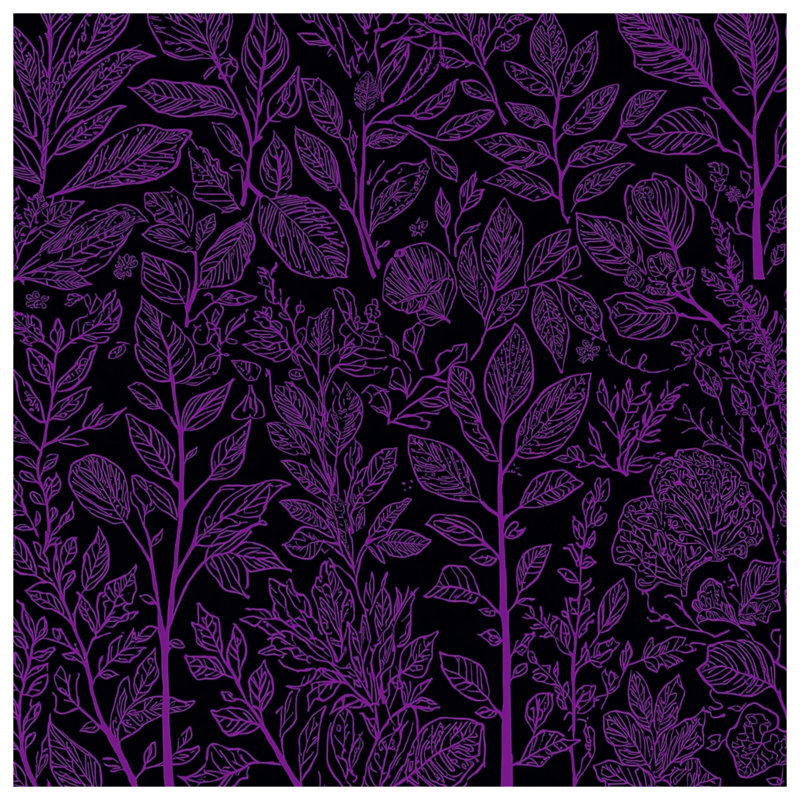 Tapis de bain mauve à motif botanique, L 24 po x L 17 po