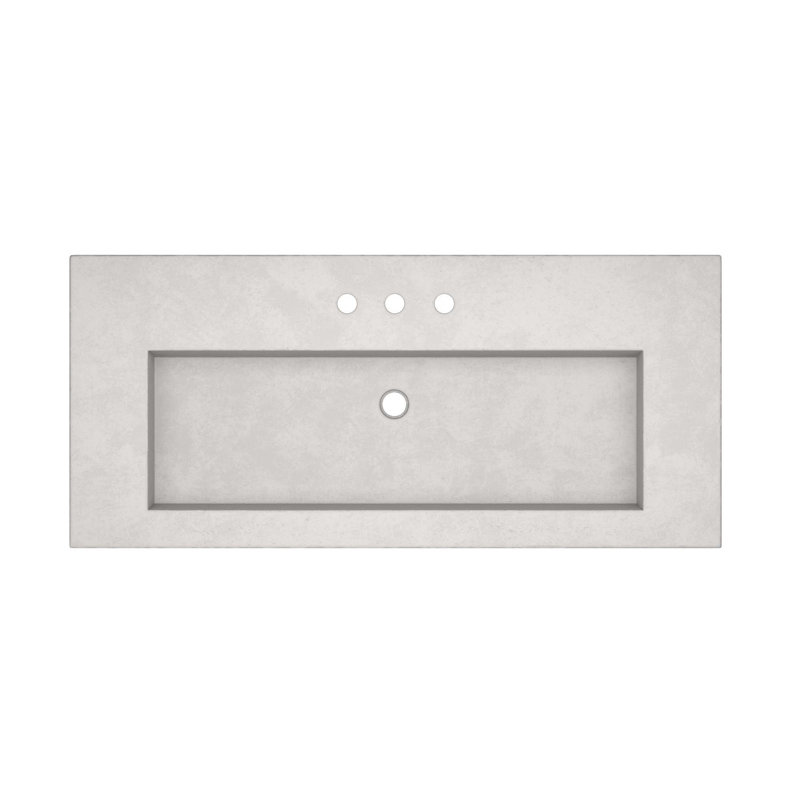48" Capistrano Vanity Top With Integral Sink, Ash , 8" Centers