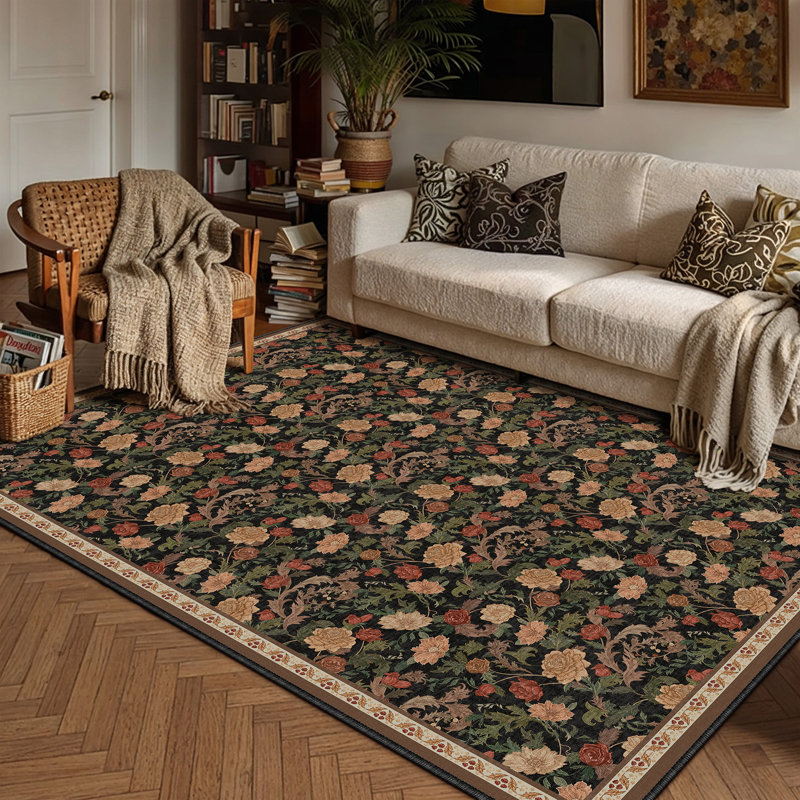 Tapis lavable à la machine Veridian Home, Rectangle 6 pi x 9 pi, Brown