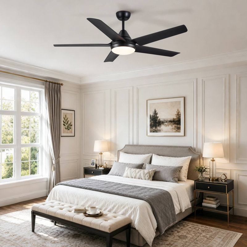 Ventilateur de plafond moderne Homedream 48 po avec éclairage, pales en ABS, 3 tubes, variateur, réversible, moteur à courant continu, minuterie, télécommande avec mémoire