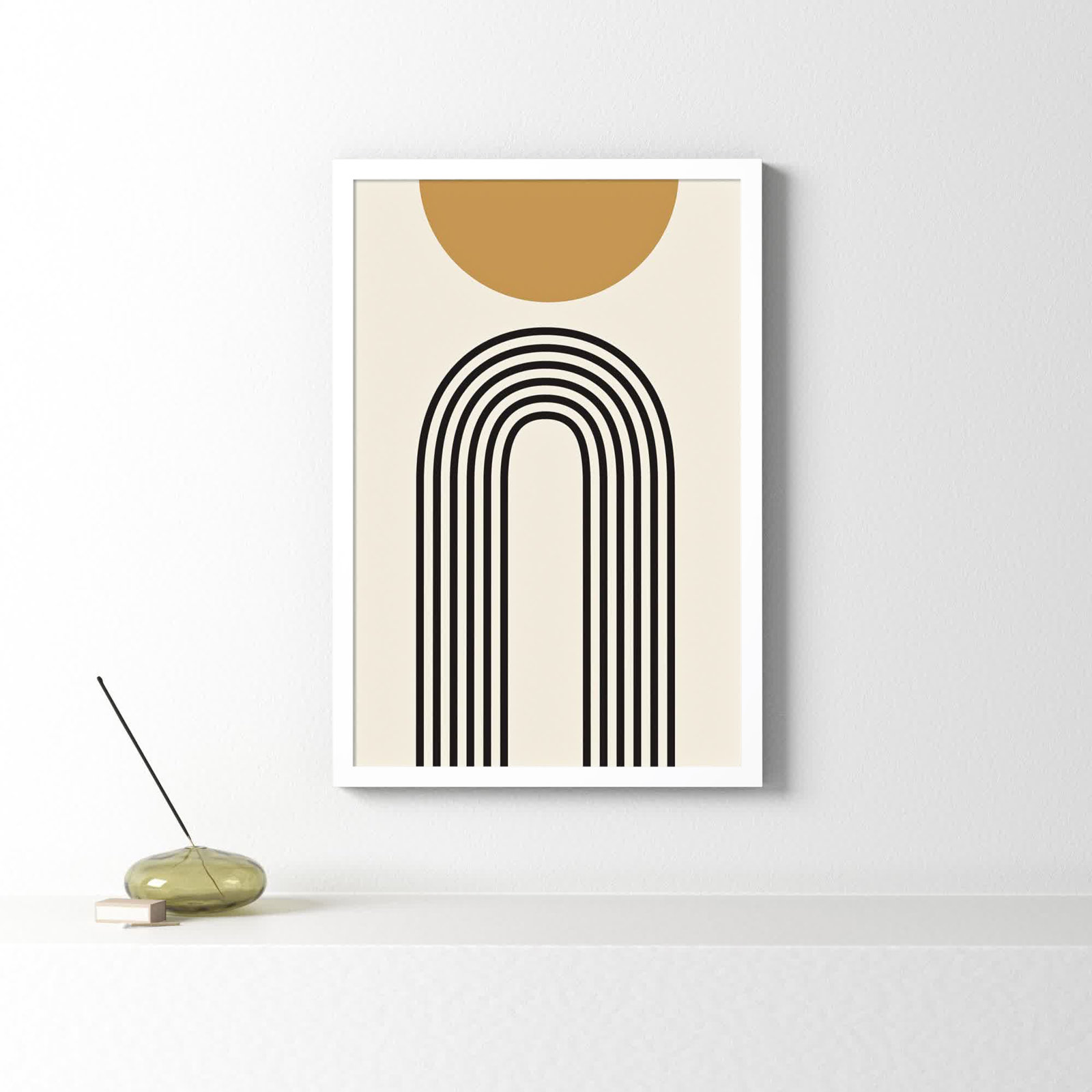 Retro Mountain Sunrise by The Creative Bunch Studio, Black, 25.25" H x 17.25" W x 0.88" D