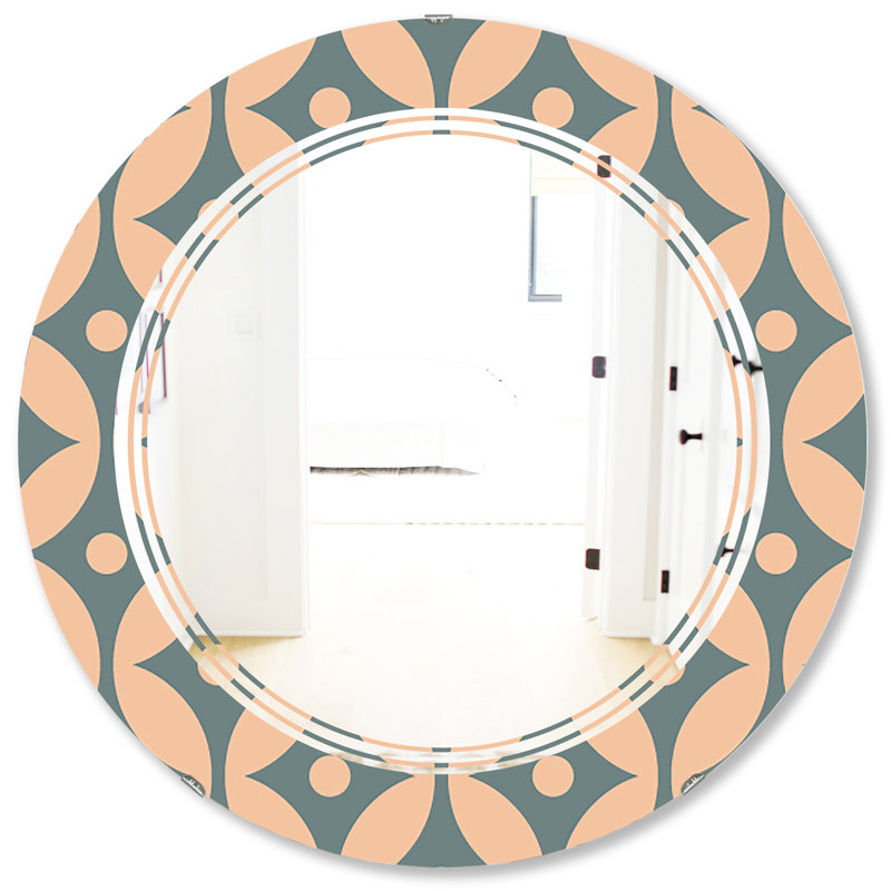 Miroir mural moderne, H 31,5 po x l 31,5 po, Triple motif en C abstrait IV 