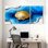 Blue Waves Golden Shell, ensemble de 3 reproductions d'art sur toile