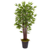 74'' Faux Bamboo Tree in Metal Planter