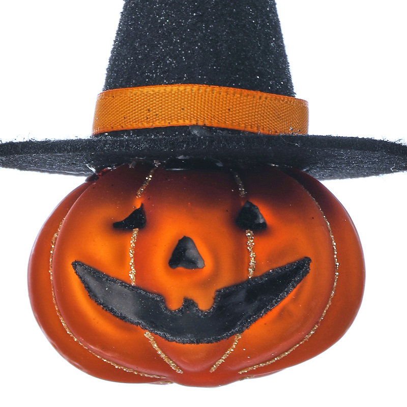 Ornement en forme de lanterne en verre 4,5 "Jack-O