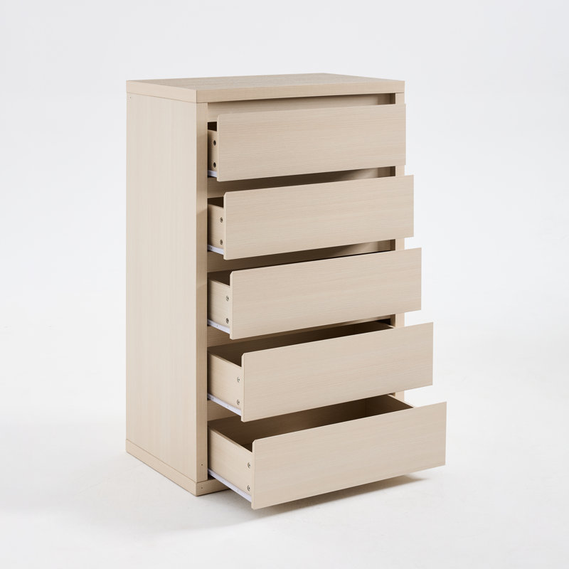 Commode à 5 tiroirs l 30 po Fere, Ivoire blanc
