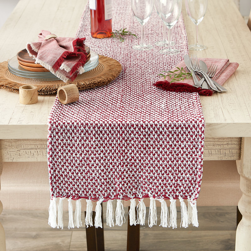 Destainy Solid Table Runner,  72'' x 15'', Dark Red