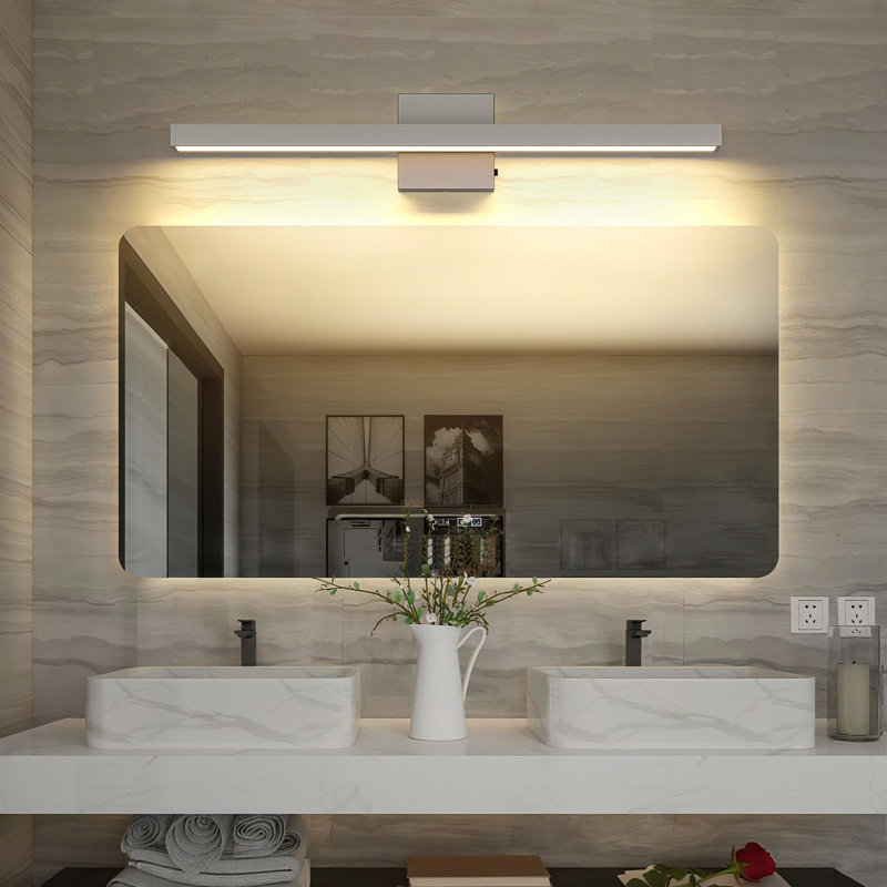 Luminaire à DEL à intensité variable pour meuble-lavabo à DEL 2500K / 3000K / 3500K / 4000K / 5300K, Nickel brossé