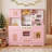 Wooden Kids Play Kitchen, Toy Kitchen Playset for Toddler, Realistic Kitchen Sets w/Lights & Sounds, Gift for Boys Girls Age 3+-116247546