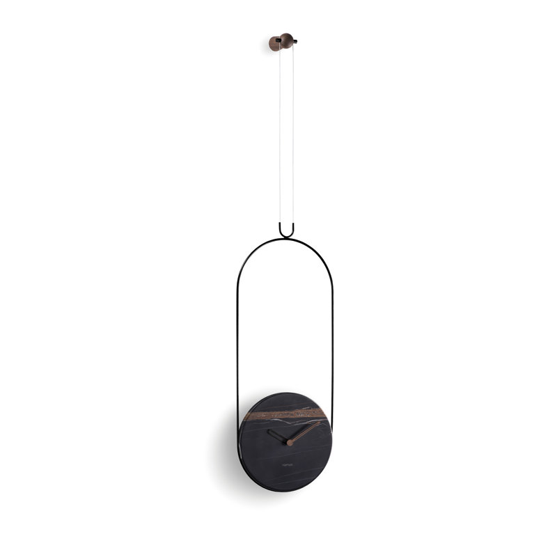 Colgante Marble Analog Wall Clock, Sahara Noir/Black