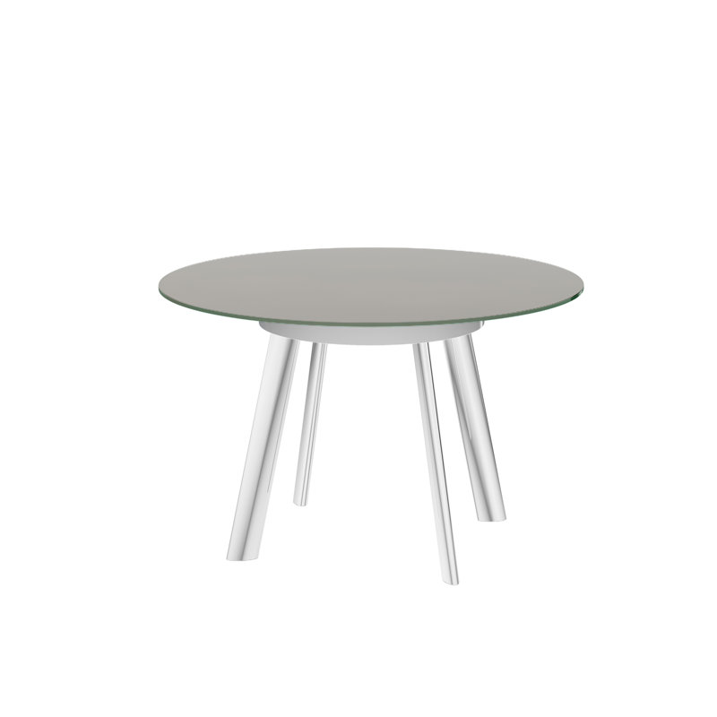 Glass Swivel Extending Dining Table, Taupe