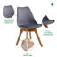 Thomasin Modern  Scandinavian Minimalist Dining Chairs with Faux Leather Cushions and Solid Wood Legs - Side Chair for Dining Room Kitchen Office-260027890-188020919