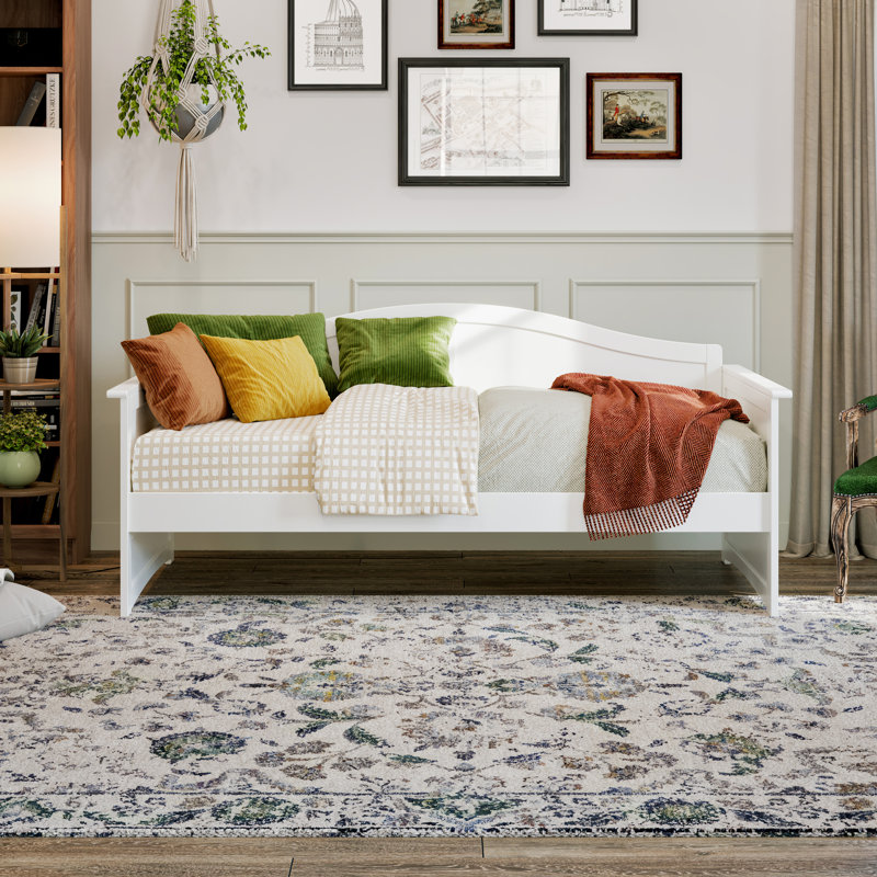 Amalya Modern Solid Wood Twin Daybed, White