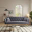 Canapé-lit moderne convertible pliable de 72 pouces avec un design capitonné, style rétro américain, velours gris, parfait pour les petits espaces-718030073
