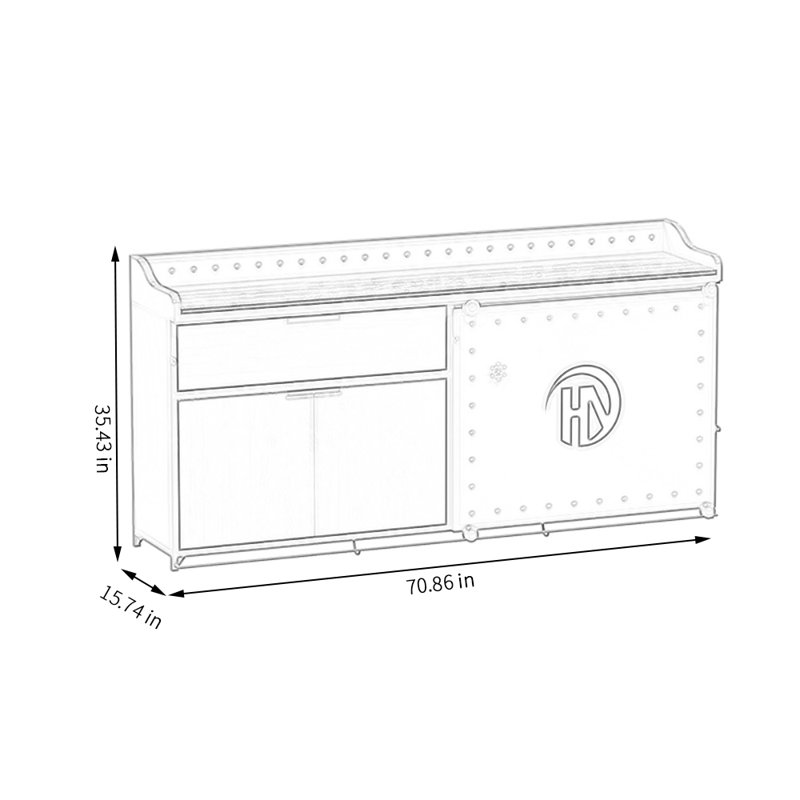 Buffet à porte coulissante